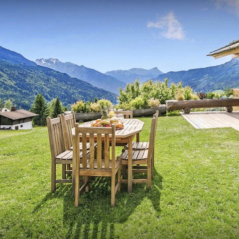 Dine alfresco in summer and enjoy the view