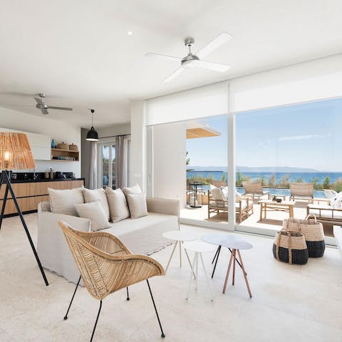 Escape the midday heat in the Ibicenco-style living space