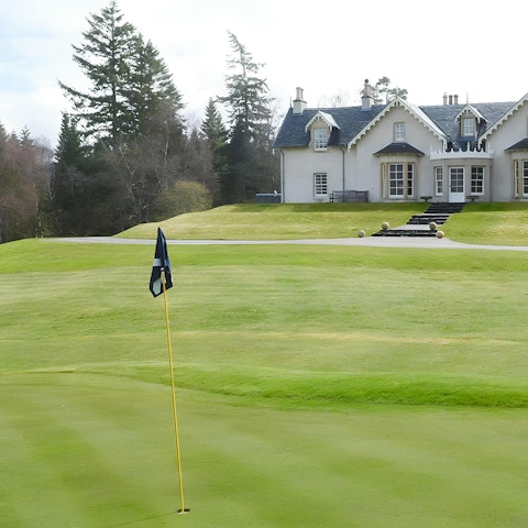 Have a round of golf on the private nine-hole course