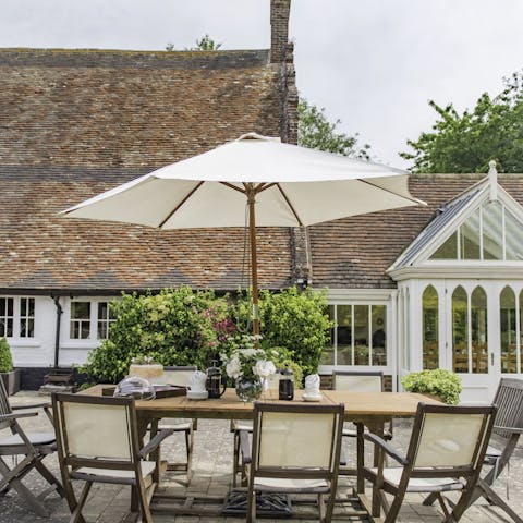 Gather for an alfresco lunch or dinner on the terrace