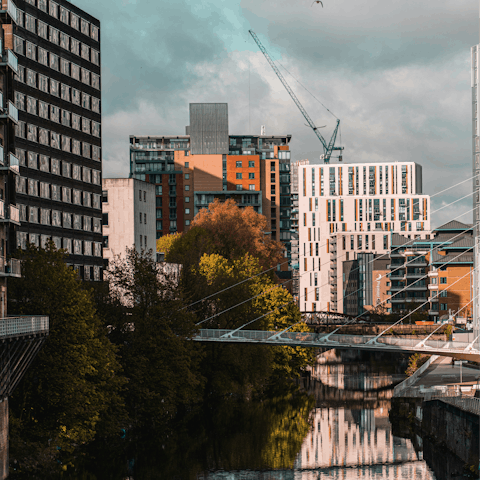 Hop on the tram downstairs, and be in central Manchester in minutes