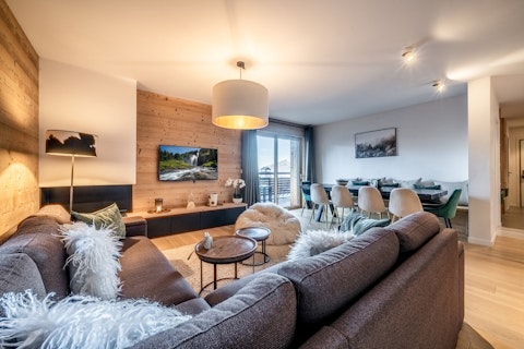Sink into the corner sofa after a long day on the slopes