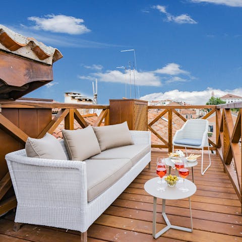 Enjoy a cocktail in the evenings on your private balcony