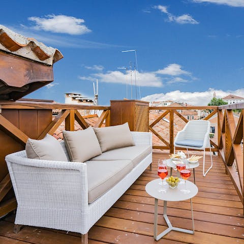 Enjoy a cocktail in the evenings on your private balcony