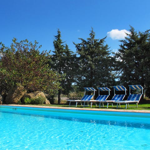 Make a splash in the sparkling swimming pool on hot days