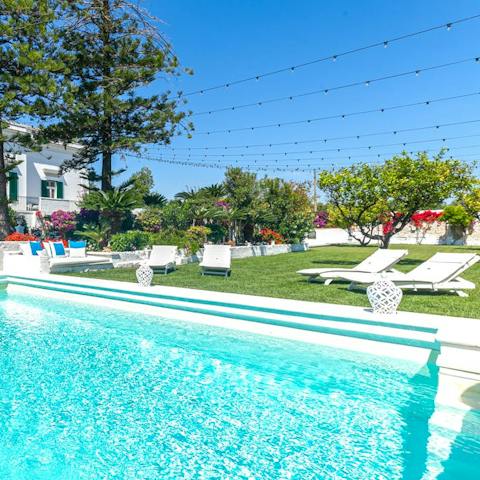 Dip into the private outdoor swimming pool when the Italian heat turns up