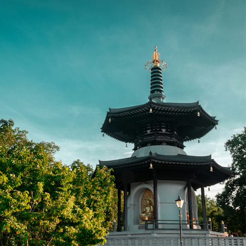 Take a twenty-minute drive to the leafy Battersea Park