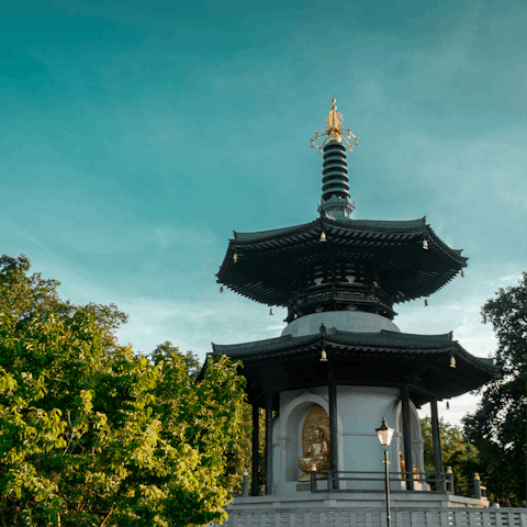Take a twenty-minute drive to the leafy Battersea Park