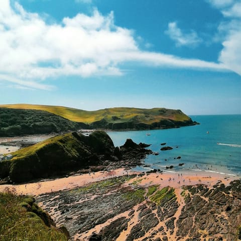 Follow the coastal path into Hope Cove, a short walk away