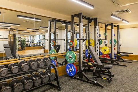 Train in the fully equipped communal gym without leaving the building