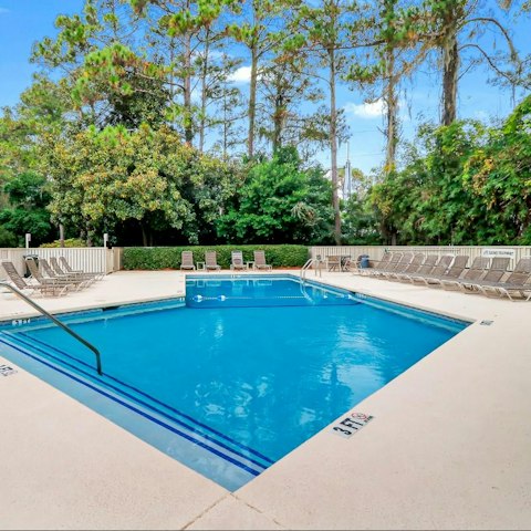 Head to the communal pool for a relaxing swim