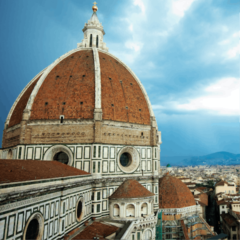 Stroll twelve minutes to the Cathedral of Santa Maria del Fiore in the heart of Florence