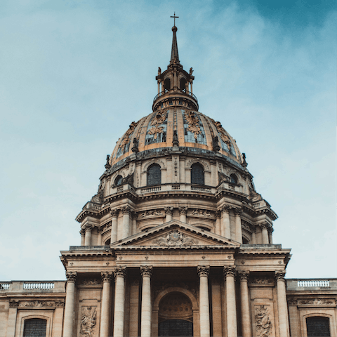 Visit the majestic Hôtel des Invalides, a twenty-minute walk from home