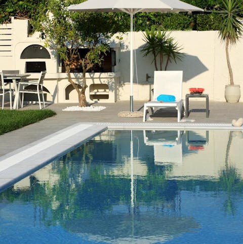 Take a dip in the private swimming pool