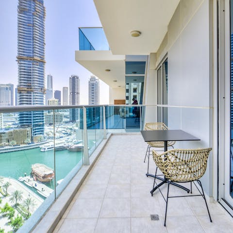 Take in views of the Dubai Marina from your private balcony