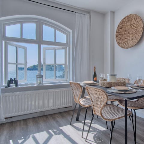 Soak up the knockout sea views of Tenby's North Beach over evening meals