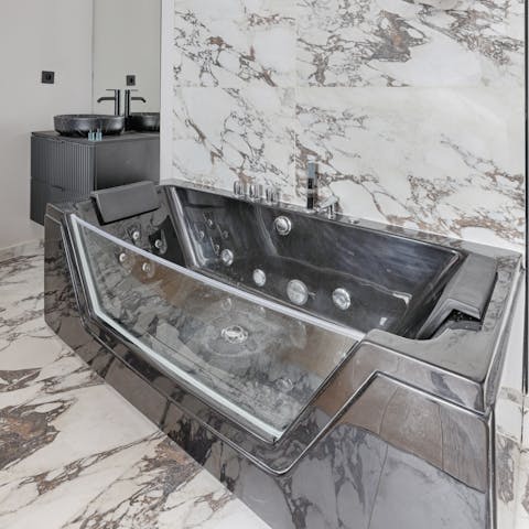 Take a relaxing soak in the Jacuzzi bath