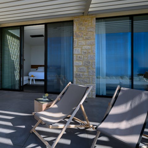 Wake up in style by taking your morning coffee out onto the terrace