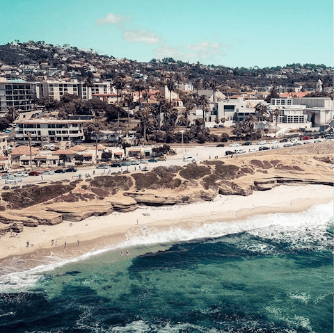 Head to La Jolla beach for a day of sandy strolls and ocean paddles