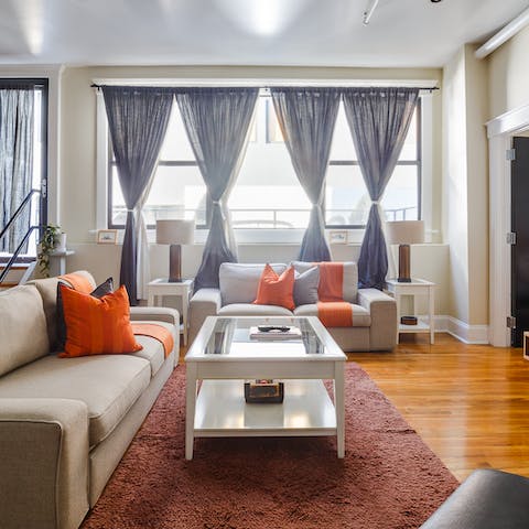 Relax in the super spacious and bright living room