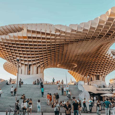 Stay in the heart of Seville, within walking distance of the iconic Setas de Sevilla