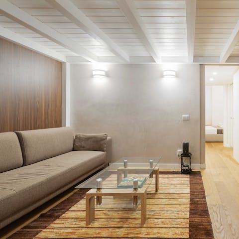Unwind in the sleek living area