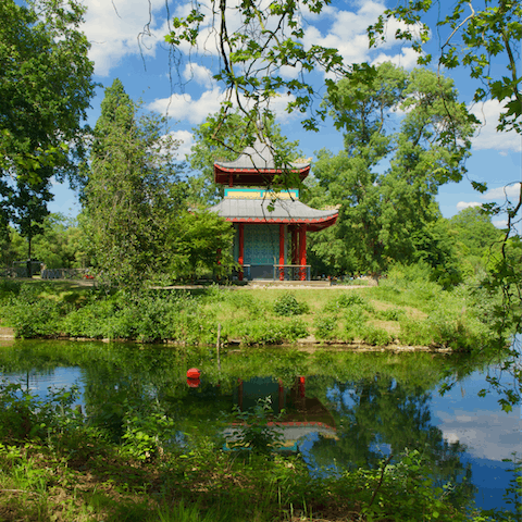 Spend sunny afternoons strolling through Victoria Park, a ten-minute walk away