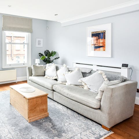 Sprawl out on the sofa after a long day in London