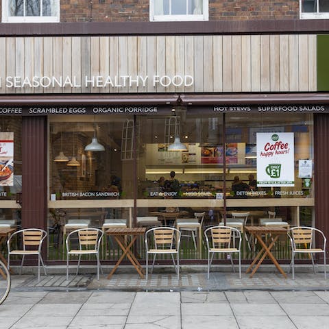 Select one of many cafes on your doorstep for a bite to eat at lunchtime