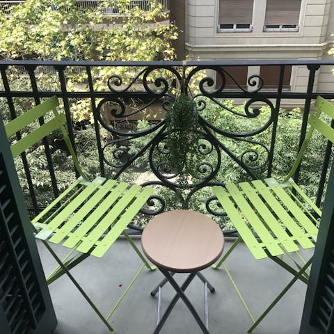 Sit out on the private balcony with an evening glass of sangria