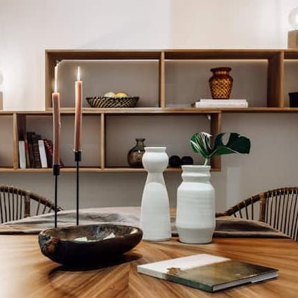 Enjoy candlelight suppers at the dining table