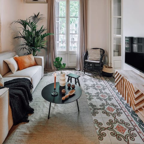 Kick back and relax in the charming and comfy living room