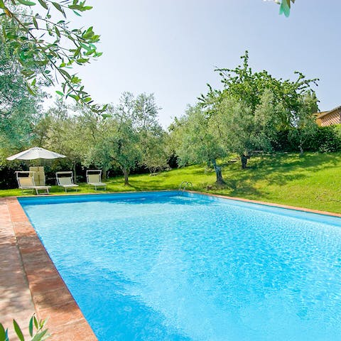 Spend summer afternoons swimming in the private pool