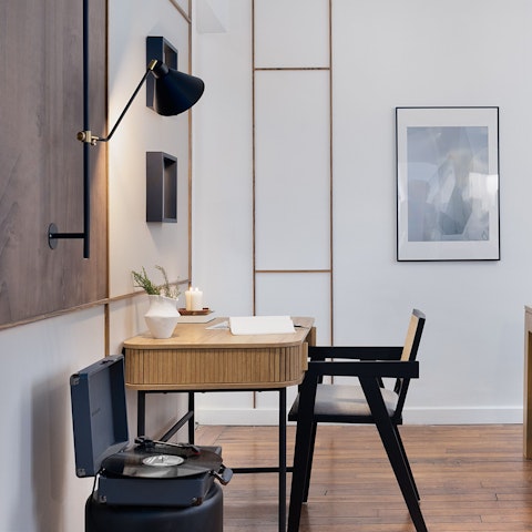 Get some work done at the desk in the living area