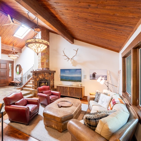 Sink into the soft sofa with a mug of hot chocolate