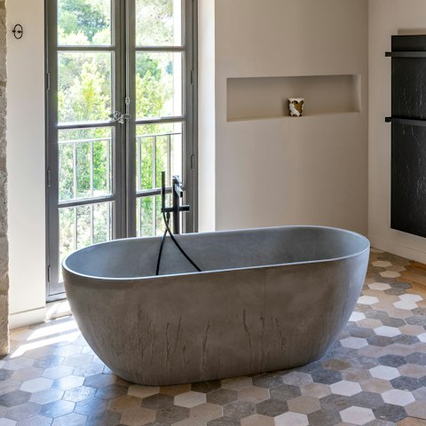 Relax in the tub after a busy day