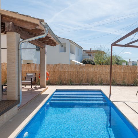 Take a refreshing dip in the small private pool