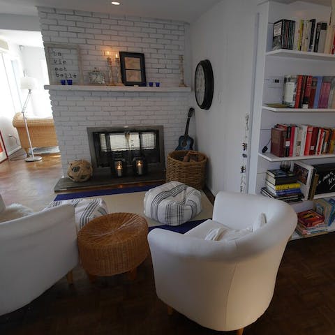 Read a book beside the fire