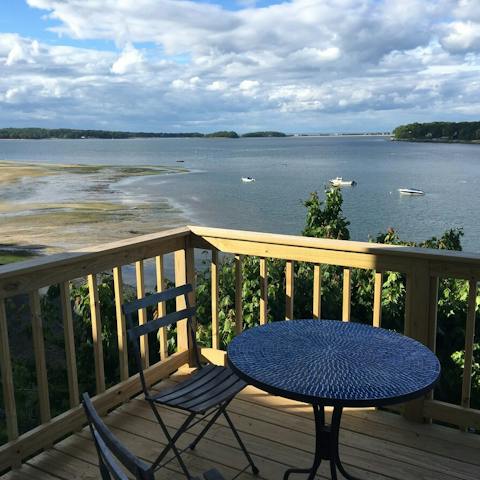 Have a glass of wine on the outdoor patio