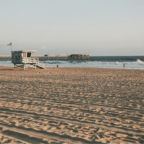Walk just seven minutes to reach the huge sweep of sand at Venice Beach