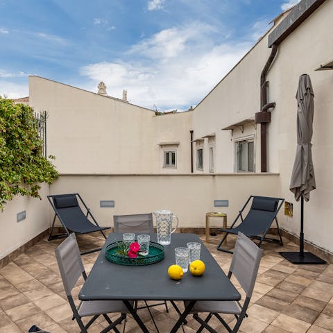 Enjoy the perks of your own private terrace