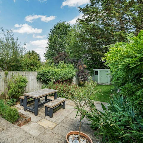 Relax with evening drinks in the private garden
