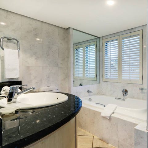 Treat yourself to a long soak in the tub after a day of exploring