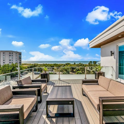 Enjoy incredible views and drinks on the terrace