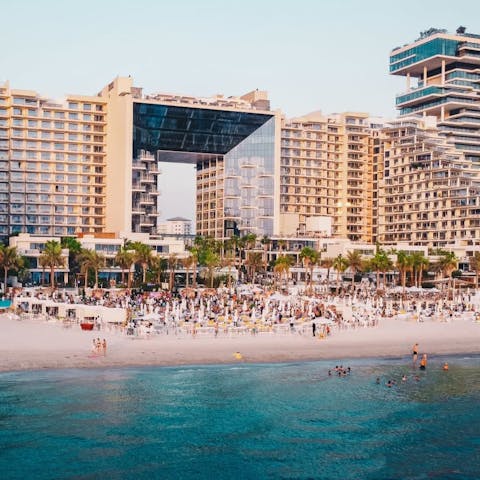 Stroll onto the beach right on your doorstep and bask in the sun