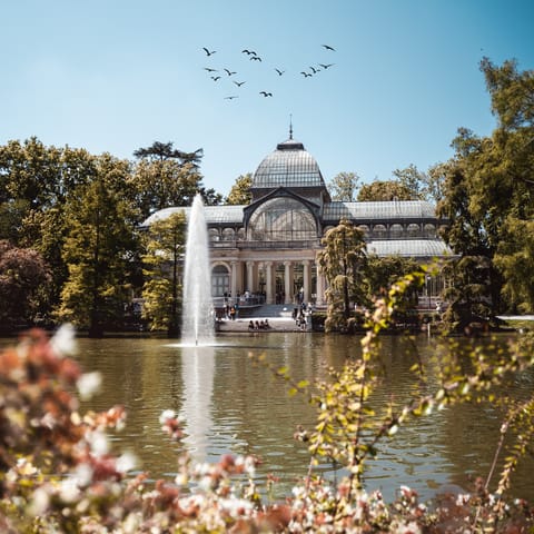 Take a fifteen-minute stroll to El Retiro Park
