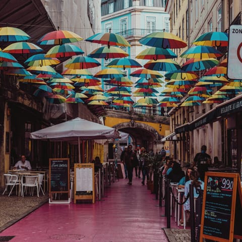 Wander down the iconic Pink Street, just a short walk from your door