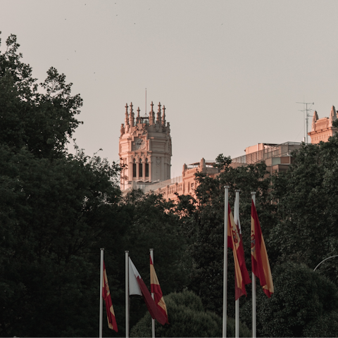Begin your stay in Madrid with a walk to Plaza de Cibeles