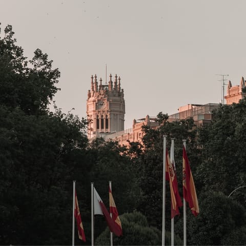 Begin your stay in Madrid with a walk to Plaza de Cibeles