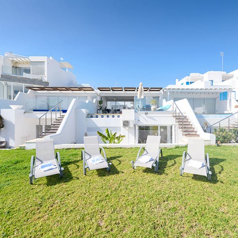 Lounge on the chairs and soak up the Cyprus sunshine